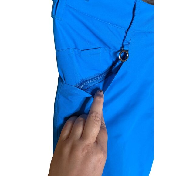 Roxy Womens Regular Fit Blue Snowboard Pants Size 16 With Velcro & Zipper Pocket - Picture 3 of 7
